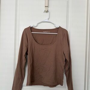 Abercrombie & Fitch Long Sleeve Brown Top